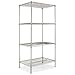 Alera ALE Industrial Heavy Duty Wire Shelving Starter Kit, 4-Shelf, 36w x 24d x 72h, Silver