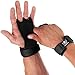 Mava Sports Leather Hand Grips with Wrist Support for Palm Protection, Gymnastics, Pull-ups, Deadlifts, Gym Workout, Kettlebells, and Weightlifting, Unisex (Black,M)