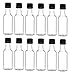 Nakpunar 12 pcs 50 ml Clear Plastic Liquor Bottles with Black Caps - MADE IN USA