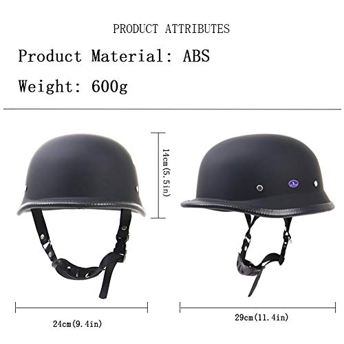 Sanqing Motorcycle Harley Helmet,Summer Handmade Personality Vintage DOT Approved, German Style Half Helmet Motorcycle Cruiser Scooter Cool Helmet for Men and Women,Red,L