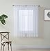 HLC.ME White Window Curtain Sheer Voile Panels for Small Windows, Kitchen, Living Room and Bedroom (54 x 54 inches Long, Set of 2)