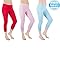 Sexy Basics Womens 3 Pack Stretch Cotton Light & Bright Capri Legging Tights
