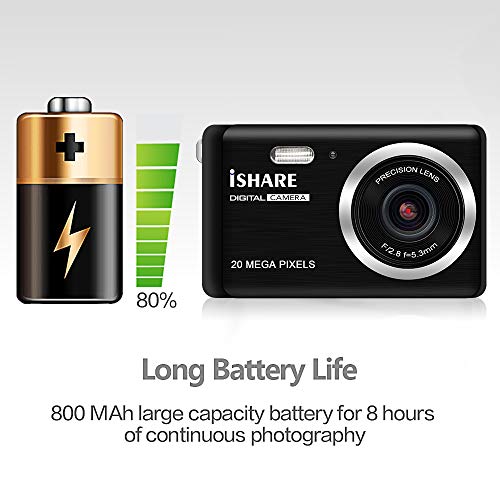 ISHARE Digital Camera for Photography with 2.8’’LCD, 20MP HD
