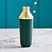 VonShef Green & Gold Cocktail Shaker Set in Gift Box with 16oz Shaker, Muddler, Bar Spoon, Jigger, Hawthorne Strainer, Julep Strainer, Bottle Pourer and Recipe Book