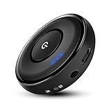 SOWTECH Mini APTX Wireless Bluetooth Receiver 4.1 EDR 3.5mm Audio Stereo Receiver for 12 Hours Home Audio Music Multipoint Design Streaming Sound System ABS Black