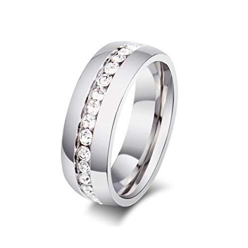 Zealmer titanium wedding band engagement ring channel s…