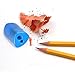 Mega Set Of 12 Double Hole Triangular Shaped Pencil Sharpener With Cover and Receptacle! Comes In 4 Colors- Red, Blue, Yellow, and Green!