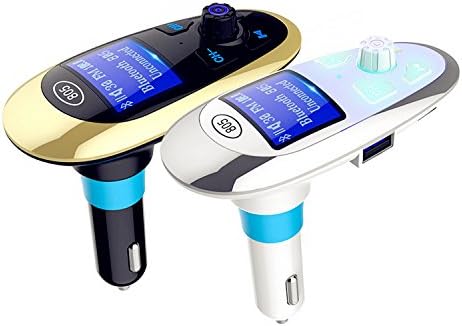 ALIZOM Wireless Bluetooth Car FM Transmitter Radio Adapter Car Kit W/1.44 Inch LCD Display Supports Micro SD Card /USB Flash Drive /Aux-in /MP3 Player /Dual USB Car Charger /Hand-Free (Gold)