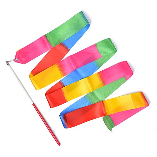 image for HUIANER Dance Ribbons Streamers Rhythmic Gymnastic Ribbon Wands Rods f