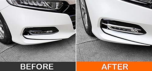 Kadore Car ABS Chrome Front Fog Light Lamp Cover Trim for Honda Accord 2018 2019 10th Gen 2-pc - Thumbnail 6