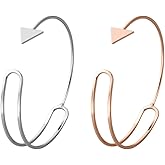 HOBBIESAY 2Pcs Vintage Arrow Bangle Bracelet Arrow Cuff Bangles for Women Adjustable Thin Bracelet Cuff Beacelets Jewelry for Women Daily Wear Summer Beach Party Decoration 2.25x2.25 inch