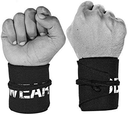 WOD Wear Wrist Wraps for Powerlifting, Strength Training, Bodybuilding, Cross Training, Olympic Weightlifting, Yoga Support - One Size Fits All