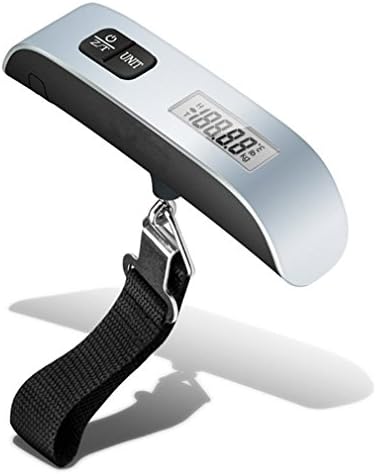 Digital Hanging Luggage Scale, 110lb/50kg Hand Scale, LCD Display, Silver