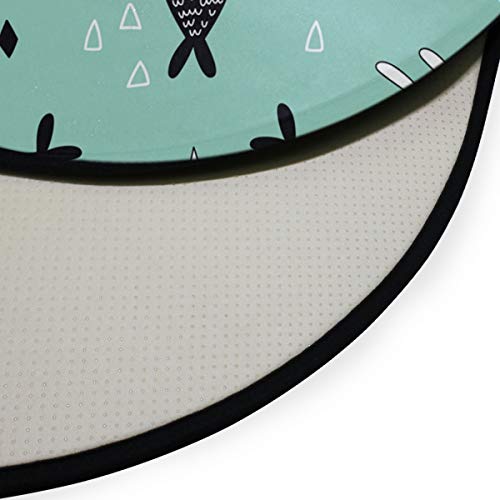 Naivey Round Area Rugs Animal Bunny Mermaid 3 Feet Non Slip Round Rug Soft Carpet Floor Mat Rugs for Living Room Bedroom