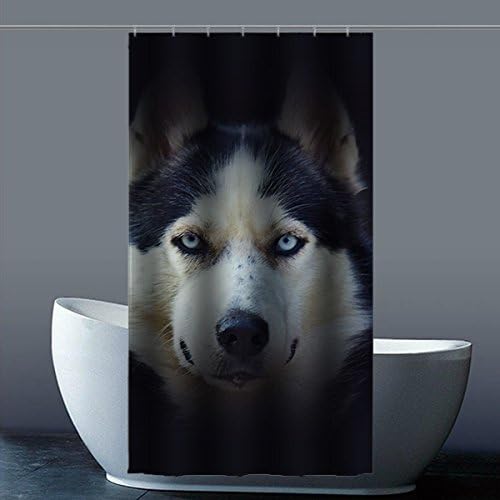 Custom Husky Waterproof Polyester Fabric Shower Curtain for Bathroom,36x72(inches) about 90cm x 183cm