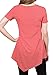 [DRSKIN] WS05 Women Handkerchief Hem Short Sleeve Long Tunic Top. (XL, Coral pink)