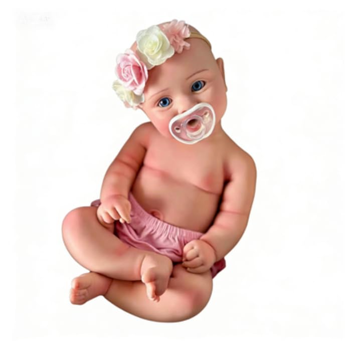 Photo 1 of OCSDOLL 21 Inch 9 Lbs Maddie Girl Full Body Platinum Soft Silicone Reborn Doll - Realistic Lifelike Newborn Girl Doll Can Open Mouth Anatomically Correct Weighted Babies