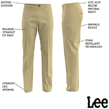 lee total freedom relaxed fit khaki