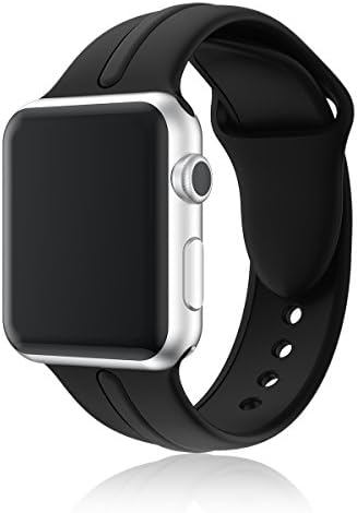 Zmkm for Apple Watch Band 42mm, Soft Durable Breathable Silicone Replacement Strap Wristband with Quick Release Buckle for Apple Watch Sport Band 42mm Series 3/2/1