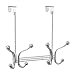 iDesign York Lyra Over the Door Organizer Hooks for Coats, Hats, Robes, Towels - 8 Hook, Chrome