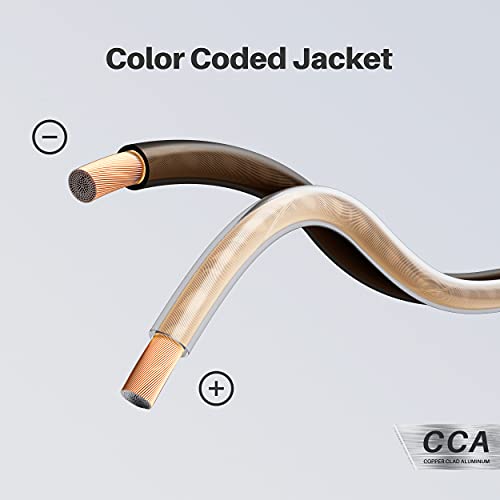 GearIT 10 Gauge Speaker Wire (100 Feet), Copper Clad Aluminum, CCA