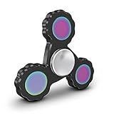 SPARIN 2017 Fidget Spinner Toy, EDC Focus Hand Spinner Toy Spins 4-6 Minutes with Hybrid Ceramic Bearing Ultra Durable, Made for Stress Reduce - Black with Rainbow Sides