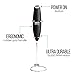 Milk Frother - Black Power Frother - Ultra Durable Electric Handheld - Battery Operated for Coffee, Protein Powder, Collagen, Pre-Workout, Greens, Matcha - Quiet & High Powered - Stand Included
