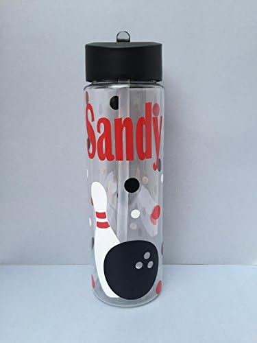 Bowling Personalized Sport Drink Reusable Water Bottle or Tumbler with Lid and Straw Team or Banquet Gift