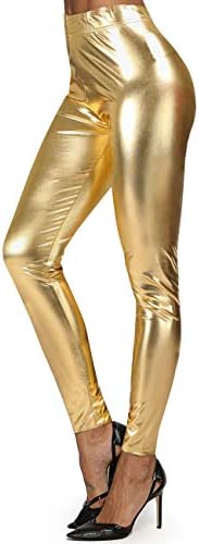 Alsol Lamesa Women's Wet Look Shiny Metallic Stretch Leggings Pants Trousers