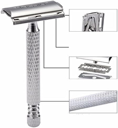 Men's Manual Double-sided Blade Razor Chrome Aluminum Alloy Gentleman Safety Razor Men Shaving With Packaging
