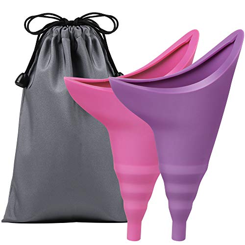 AriTan Female Urination Device(2 Pack), Women Portable Silicone Pee Funnel for Travel, Festivals, Camping, Outdoor Activities-Carry Bag Included - Thumbnail 7