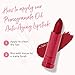 100% PURE Pomegranate Oil Anti-Aging Lipstick Long Lasting, Vibrant Makeup - Moisturizing Cocoa Butter Satin Finish - Vegan Fruit Pigmented Poppy Color (Bright Blood Red) - 0.15 oz