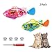 Valkit Swimming Robot Fish Toys,Fish Tank Toy,Activated in Water with LED Light,Cat Toy and Dog Toy,Swimming Bath Plastic Fish Toy with Child