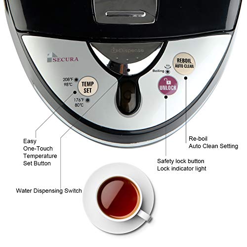 Secura Electric Water Boiler and Warmer 4Quart Electric Hot Pot Kettle