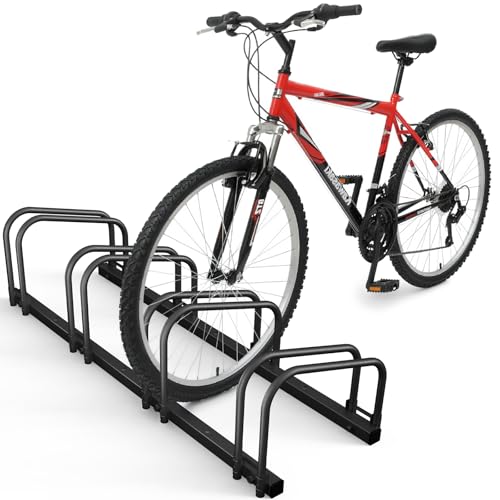 VOUNOT® Rastrelliera per Biciclette, Rastrelliera Portabici, Installazione a pavimento e parete, 4 Posti, Nero