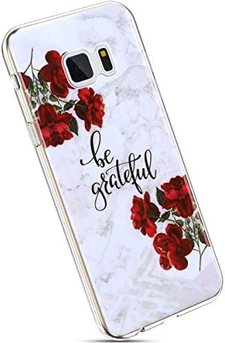 Ysimee Compatible with Cases Samsung Galaxy S7 Edge Slim Fit Soft TPU Flexible Silicone Cover Shell Skin Anti-Scratch Shock Absorption Crystal Clear Transparent Gel Back Case,Marble #16