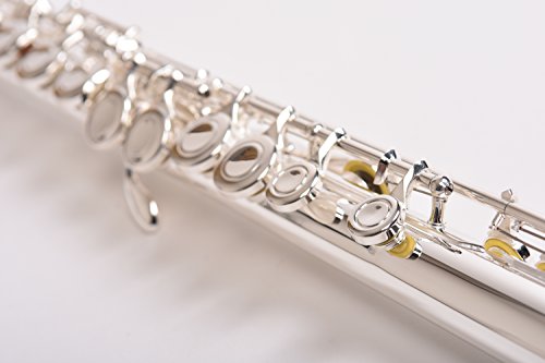 NEW! Herche Superior Flute FL-297 Best for Students - Durable Silver Plated Keys - Plush Lined Flute Case with Shoulder Strap - Split E Mechanism - Treated Pads - Silver Plated Body - Cleaning Rod - Thumbnail 2