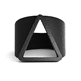 EVBEA Mens Black Ring Unique Classic Matte Finish Triangle Engraved Bands