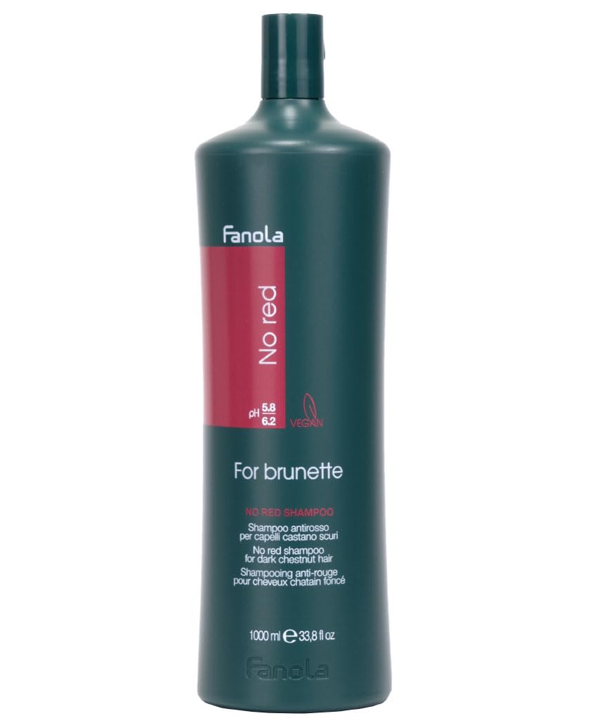 Fanola No Red Shampoo, Anti Red Reflexes On Colored and Natural Hair with Dark Tones, Anti-Fading Technology to Keep your Color Cool and Homogeneous, 1000