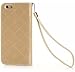 For iPhone 6S Plus,iPhone 6S Plus Case,Candywe Case for iPhone 6S Plus,iPhone 6S Plus leather,iPhone 6 Plus leather case,Elegant Design Wallet leather case cover for iPhone 6S Plus With strap Gold