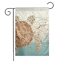 GDjiuzhang Sea Turtle Modern Coastal Ocean Beach Swirls Style Home Garden Flag - Premium Material Yard Decoration& Outdoor Decoration 12x18 Inches