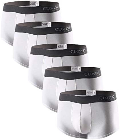 Clovery Men's Basic Soft & Cool Big Underwear Trunk 5 pack, Large