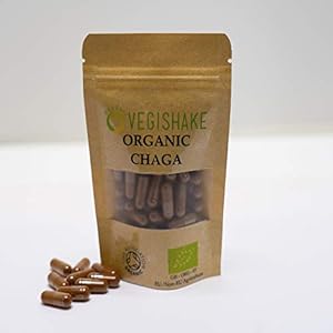 Organic Chaga Mushroom Vegan Pullulan Capsules Betulin Wellness Supplements (90 Capsules)