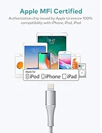 Xcentz - Cable de carga rápida para iPhone (conector de metal de alta calidad para iPhone X XS XR XS Max 8 7 6 5S SE, iPad Mini Air)