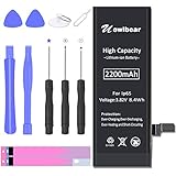 uowlbear 2200mAh Replacement 6S Battery Compatible with iPhone 6s A1633 A1688 with Replacement Kits 0 Cycle -High Capacity 3 Year Warranty