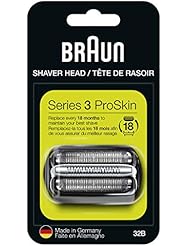 Cabezal de repuesto para cortador y lámina Braun Series 3 32B, compatible con los modelos 3000s, 3010s, 3040s, 3050cc, 3070cc, 3080s, 3090cc (el embalaje puede variar)