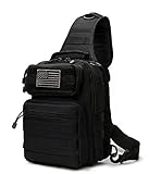 Neasyth Tactical Sling Bag Backpack Shoulder Chest Crossbody Bag Casual Outdoor Sport Travel Hiking Multipurpose Anti Theft Cross Body Bags Daypacks for Men (Black)