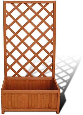 HELLOLAND Outdoor Garden Trellis Planter Patio Backyard Herbs Wood Trellis Arch for Climbing Plants, 27.55" x 11.81" x 53.15"