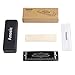 Amosic Diatonic Blues Harmonica Key of C 10 Holes 20 Tones for Beginners and Professional Players with a Black Case