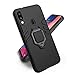 Ferilinso Case for Samsung Galaxy A20 / A30, Stylish Dual Layer Hard PC Back Case with Ring Grip Kickstand & Support Magnetic Car Mount Function Cover for Samsung Galaxy A20 / A30 Case (Black)